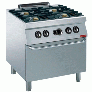 Diamond - Founeau 4 feux 5,5 kW, four gaz GN 2/1 - réf. G17/4BF8-N - gris inox AKS-G17/4BF8-N