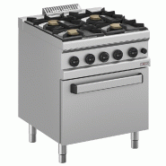 Diamond - Fourneau gaz 4 feux vifs, sur four gaz GN 2/1 - réf. WR-G4BF-F1 - AKS-WR-G4BF-F1