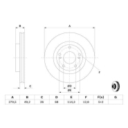 Disque de frein ventilé Bosch 0986479678 - boîte de 2 disques - côté avant - 5 trous - épaisseur 26 mm Disque de frein ventilé Bosch 0986479678 - boîte de 2 disques - côté avant - 5 trous - épaisseur 26 mm
