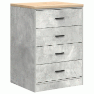 Helloshop26 - Armoire de rangement garage bois pin 60 x 51 x 85 cm surface de travail pratique esthétique en bois gris béton 02_0051396 - gris Bois