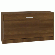Helloshop26 - Banc à chaussures bottes commode étagère meuble entrée rangement 80 x 24 x 45 cm bois d'ingénierie marron 02_0022933 - marron Bois