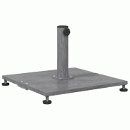 Helloshop26 - Base de parasol carré pratique stable 45 x 45 x 31 cm en acier aspect bois gris foncé 02_0058922 - gris Bois massif 3000240847837