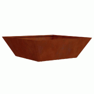 Helloshop26 - Cache-pot de jardin trapézoïdal moderne extérieur 50 x 50 x 15 cm en acier rouillé - métal 3000237395488