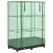 Helloshop26 - Jardinière bac lit surélevé plantes fleurs terrasse jardin surélevée avec housse aspect rotin 80 x 40 x 123 cm Marron 02_0038782 -