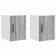 Helloshop26 - Lot de 2 armoires murales de cuisine modernes 30 x 31 x 40 cm design élégant rangement pratique en bois gris sonoma 02_0054214 - gris