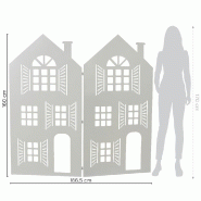 Maisons en paravent pliable blanches 166,5x160 cm_0