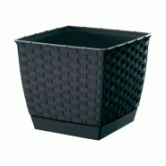Prosperplast - Pot RATOLLA SQUARE 1,5 L - 14,5x14,5x12,6 cm, coloris Anthracite - gris plastique polypropylène ZA3827