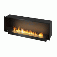 SOLOLED Cheminée au bioéthanol à encastrer Inside Black 1500 - Noir mat, avec vitre, brûleur 5L, design moderne - noir 0803173016812