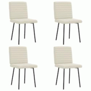VidaXL Chaises à Manger Lot De 4 Crème Velours - beige 8721158567109 VidaXL Chaises à Manger Lot De 4 Crème Velours - beige 8721158567109