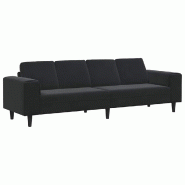 Canapé de salon Noir 250 x 77 x 76 cm Modèle Vega Master Frame - Matériau naturel 8721158899699