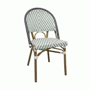 Chaise monaco en rotin synthétique style bistrot pour extérieur - tigaone - vert 3701680323430