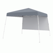 COSTWAY Pavillon pop-up 3x3m, 1 paroi, sac à dos & 4 ancrages, imperméable, protection solaire, gris. - gris métal ZB34778SD