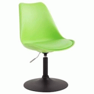 Décoshop26 - Chaise de salle à manger x1 pivotante hauteur réglable en plastique vert et pied trompette en métal noir 10_0003763 - noir 3000251754902 Décoshop26 - Chaise de salle à manger x1 pivotante hauteur réglable en plastique vert et pied trompette en métal noir 10_0003763 - noir 3000251754902