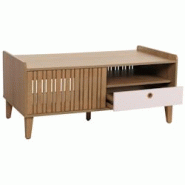 Décoshop26 - Table basse 2 compartiments de rangement et 1 tiroir en bois de manguier 52x114x59 cm tiroir blanc 04_0008454 - blanc 3000262571918 Décoshop26 - Table basse 2 compartiments de rangement et 1 tiroir en bois de manguier 52x114x59 cm tiroir blanc 04_0008454 - blanc 3000262571918