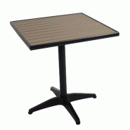 Décoshop26 - Table de jardin hwc-j95 table de balcon table de bistro restauration e x térieur revêtement aluminium aspect bois noir 04_0008534 - al