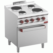Diamond - Fourneau 4 plaques rondes avec four électrique GN 2/1 et grill - réf. E7/4PF7-N - gris AKS-E7/4PF7-N