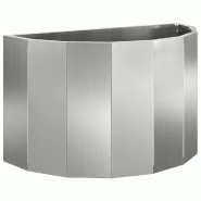 Helloshop26 - jardinière demi-ronde moderne pour extérieur 60 x 30 x 35 cm en acier galvanisé argent 02_0052941 - métal 3000237663440