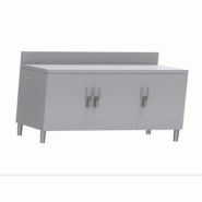 ITALCONCEPT L2G Meuble Neutre Dessus Inox 304, 3 Portes Battantes, 850 x 1800 x 800mm - 3616350167439