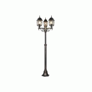 Lampadaire extérieur 3 lampes culot E27 fonte d'aluminium rouille antique - Trio - Volturno - beige 4017807543612