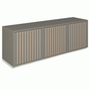Meuble Vertigo T03 2 portes 2 tiroirs MDF naturel et anthracite 180x47x60 cm