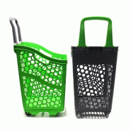 Panier à roulettes - 65L avec poignée fixe et solide de 860 mm - roulettes pivotantes et fixes Panier à roulettes - 65L avec poignée fixe et solide de 860 mm - roulettes pivotantes et fixes