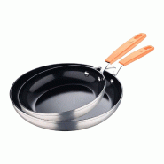 San Ignacio Compact - Lot de 2 poêles Ø16/Ø28 cm en aluminium forgé compatibles induction - PK8731