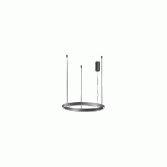 Suspension LED 72 W, structure en métal gris métallisé, diffuseur en silicone, design moderne et à intensité variable, IP20 - Perenz - gris 8282 GM LC