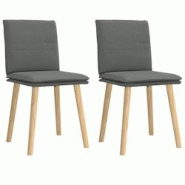 VidaXL Chaises à Manger Lot De 2 Gris Foncé Tissu - gris 4101256 VidaXL Chaises à Manger Lot De 2 Gris Foncé Tissu - gris 4101256