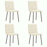 VidaXL Chaises à Manger Lot De 4 Crème Velours - beige 8721158566119 VidaXL Chaises à Manger Lot De 4 Crème Velours - beige 8721158566119