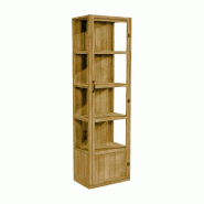Vitrine colonne Westside L59xP39xH200cm avec serrure - bois rainuré épaiss 18mm
