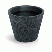 WellHome - Pot en polyéthylène rotomoulé 41L Ø48x38cm en coloris Noir Granit - Tubra Round - noir plastique WH17298