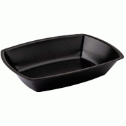 Barquette réemployable PP 750 ml 20,2 x 15,4 x 4 cm noir - par 20