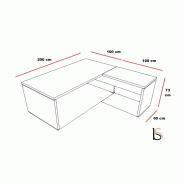 Bureau de direction avec retour TAK - Mobel Linea - 200, Noir_1