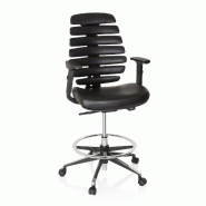 Chaise de bureau / Siège de bureau ERGO LINE II WORK cuir noir hjh OFFICE - noir cuir 714602