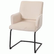 Décoshop26 - Chaise de salle à manger x1 design moderne en tissu crème-beige cadre en fer 04_0006300 - beige 3000261693543 Décoshop26 - Chaise de salle à manger x1 design moderne en tissu crème-beige cadre en fer 04_0006300 - beige 3000261693543