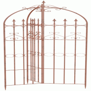 Décoshop26 - Treillis de jardin décoratif en métal marron vieilli support élégant pour plantes grimpantes style ancien 10_0008914 - métal 300026
