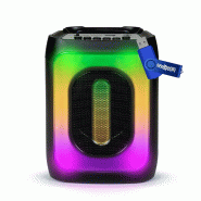 Enceinte sur Batterie rechargeable PARTY PARTYBTHPS2 avec Bluetooth USB SD, Effet Lumineux à  LED 30W - Bass Boost+ clé USB 32go - 3666638040954