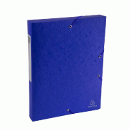 Exacompta - Réf. 50812E - 10 boites de classement Exabox Dos 40mm Carte lustrée Scotten - A4 - Bleu - bleu en carton 50812E
