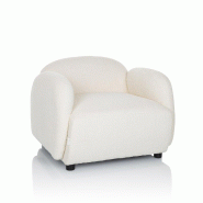 Fauteuil lounge / relax VERDUNA Tissu bouclé blanc hjh LIVING - blanc polyester 940005