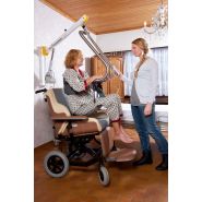 Lève-personne compact, mobile et multifonctionnel de fixation mural pour le transfert de personne à mobilité réduite de la chaise roulante au lit, aux toilettes - handi-move