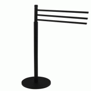 MSV - Porte-serviettes à 3 bras noir mat Ella 47,5 x 47,5 x 88,5 cm - noir inox 142745
