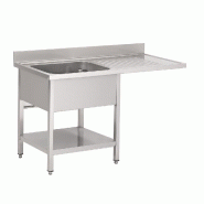 Plonge inox avec étagère basse et emplacement lave-vaisselle 1 bac ... - PGN206