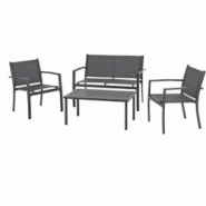 Salon de jardin CEBU - Structure Acier - 4 personnes - Gris AUCUNE - 3619995048064 Salon de jardin CEBU - Structure Acier - 4 personnes - Gris AUCUNE - 3619995048064