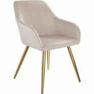TecTake GmbH tectake Chaise MARILYN Effet velours style scandinave taupe/or - 406114 - marron mousse 406114 TecTake GmbH tectake Chaise MARILYN Effet velours style scandinave taupe/or - 406114 - marron mousse 406114