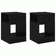 VidaXL Table d'appoint 2 pcs Chêne noir 30,5 x 30 x 45 cm Modèle Flex Design Plus - 890899