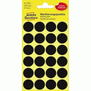 Avery Zweckform Etui de 96 pastilles adhésives, diamètre 18 mm, coloris noir (4 feuilles / cdt) - 3003 Avery Zweckform Etui de 96 pastilles adhésives, diamètre 18 mm, coloris noir (4 feuilles / cdt) - 3003