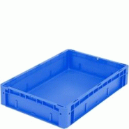 BITO Bacs gerbables norme Europe, série XL L600 mm x l400 mm x H120 mm bleu - bleu plastique polypropylène 4250692928618