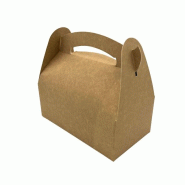 Boîte kraft à poignée 180x100x70mm par 50 pièces JORIDEAL - marron en carton 3519400671873