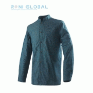 Veste de cuisine homme chambray manches longues - Coupe slim en coton 100% - Robur BOVI_0