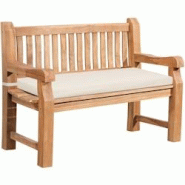 CLP Banc de jardin en teck Jackson avec coussin Crème/106x48x8 cm - beige Bois manufacturé 327266 CLP Banc de jardin en teck Jackson avec coussin Crème/106x48x8 cm - beige Bois manufacturé 327266